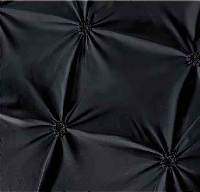 Lenjerie de Pat cu Pliuri din Finet Premium, 6 piese - Negru